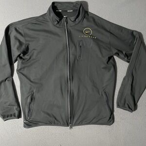 Livestrong Jacket Mens XL Nike Black Yellow Full Zip Running Dri Fit Stretch